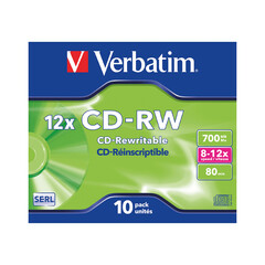 Verbatim CD-RW 80 12F 10er Pack